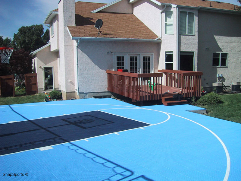 40x22 backyard halfcourt (Sky Blue & Dark Blue)